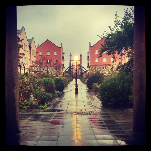 I went for a walk in the rain today.