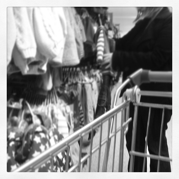 Watching mummy do the shopping