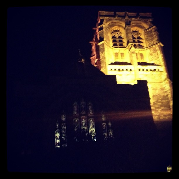 Mummy took me to this spooky looking church this evening, and Daddy was there taking photos of lots of other people!