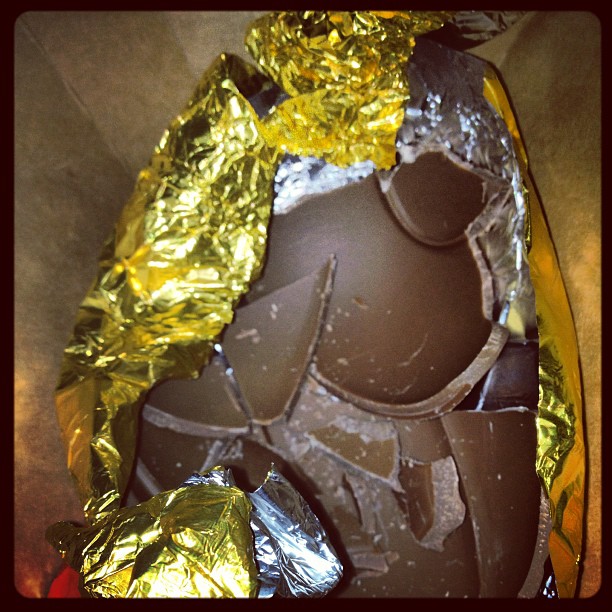 Daddy came home with an Egg today. He ate lots of it! I wasn't allowed any! #Easter #EasterEgg