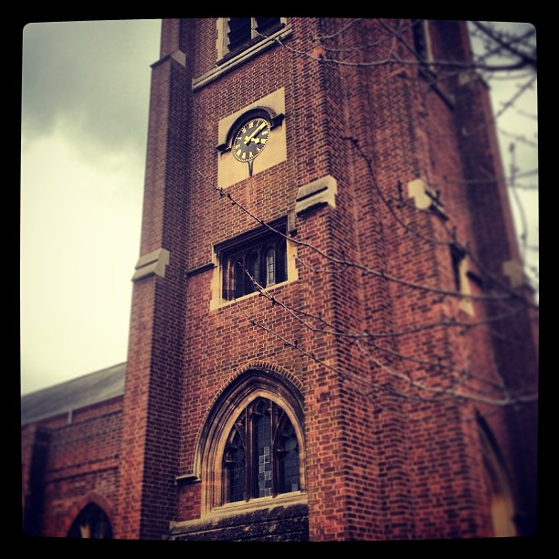 I went for a walk with Daddy to the church and back.