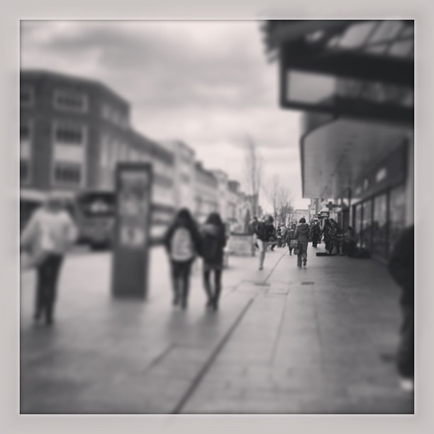 I walked Daddy into town today with mummy