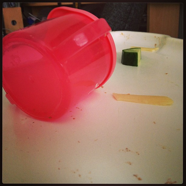 Daddy looked after me today. I think he forgot the food..??!